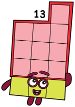 Numberblock 13, the unlucky teen Numberblock who falls apart into Ten and Three 😊💥🔢 Colored Example