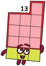 Numberblock 13, the unlucky teen Numberblock who falls apart into Ten and Three 😊💥🔢 Colored Example