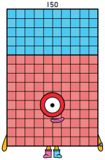 Numberblock 150: Friendly Giant with Blue Top and Pink Body 🧡🔢😊 Colored Example