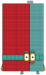 Numberblock 1500 Towering Skyscraper with a Friendly Face 🏢🔢😊 Colored Example