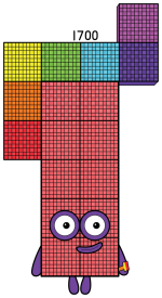 Numberblock 1700: A Friendly Giant with a Tower-Like Shape 🏰🔢😊 Colored Example