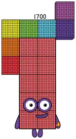 Numberblock 1700: A Friendly Giant with a Tower-Like Shape 🏰🔢😊 Colored Example