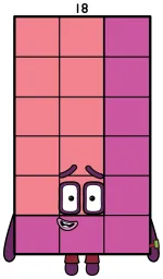 Numberblock 18: Super-Speed Rectangle with Energetic Personality 🏃‍♂️🔢💨 Colored Example