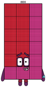 Numberblock 1800: The Giant Red and Pink Math Skyscraper 🏢🔢 Colored Example