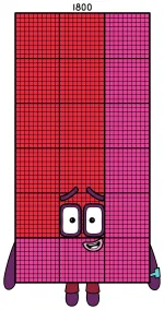 Numberblock 1800: The Giant Red and Pink Math Skyscraper 🏢🔢 Colored Example