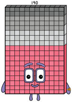 Numberblock 190 is a friendly giant with a calm smile 🧡📐🔢 Colored Example