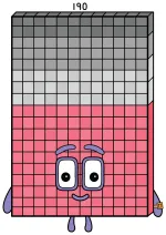 Numberblock 190 is a friendly giant with a calm smile 🧡📐🔢 Colored Example