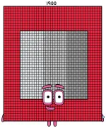 Numberblock 1900 with a Gray Panel and Friendly Face 🔢😊 Colored Example
