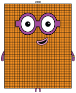 Numberblock 2000 with Glasses and Smile 🔢👓😊 Colored Example