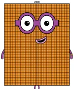 Numberblock 2000 with Glasses and Smile 🔢👓😊 Colored Example
