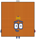 Numberblock 2026 with a friendly face and a cheerful smile 🔢😊 Colored Example