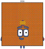 Numberblock 2026 with a friendly face and a cheerful smile 🔢😊 Colored Example