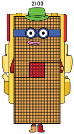 Numberblock 2100 Teaching Place Value with a Friendly Face 🧠🔢 Colored Example