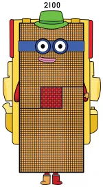 Numberblock 2100 Teaching Place Value with a Friendly Face 🧠🔢 Colored Example