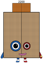 Numberblock 2200 with a Friendly Face and Playful Limbs 🔢😊 Colored Example