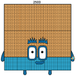 Numberblock 2500 - Math Learning with Friendly Number Character 🧑‍🏫🔢👑 Colored Example