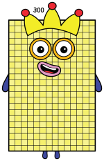 Numberblock 300 the friendly royal number king 👑🔢😊 Colored Example