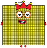 Numberblock 3000: The Giant King of Numbers 👑🔢 Colored Example