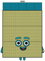 Numberblock 3500: Friendly Giant Number with a Blue Top 🔢💙 Colored Example