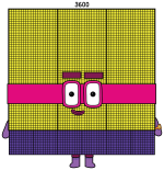 Numberblock 3600: Fun and Friendly Number Character 🔢🌈 Colored Example
