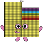 Numberblock 3700 with a Rainbow-Striped Rooftop Balcony 🏙️🌈💛 Colored Example