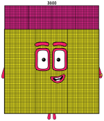 Numberblock 3800 - Friendly Number with Bold Design 🔢😊 Colored Example