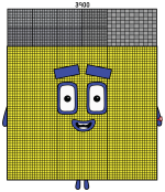 Numberblock 3900 with a Friendly Face and Bold Design 🔢😊 Colored Example