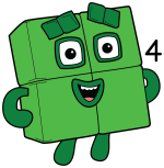 Numberblock 4 is a friendly square number with a cheerful face and a love for all things square! 🟢🟩🔲 Colored Example