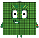 Numberblock 4000: Friendly Green Giant with a Smile 🟢😊🔢 Colored Example