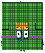 Numberblock 4200: Understanding Place Value with Fun 🧮🔢🤩 Colored Example