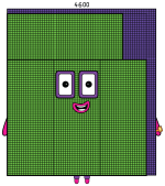 Numberblock 4600 with a Playful Face and Bold Corner Accent 🔢🎨 Colored Example