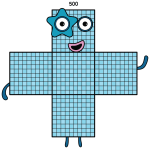 Numberblock 500: The Friendly Star-Eyed Mathematical Milestone 🌟🔢😊 Colored Example