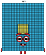 Numberblock 5300 Tiled Wall 🧱🔢✨ Colored Example