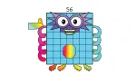 Numberblock 56 with a Friendly Face and Rainbow Details 🌈🔢 Colored Example