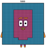 Numberblock 5800 Geometric Giant 🟦🌸✨ Colored Example