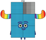 Numberblock 5900 with Rainbow Arms 🌈🏗️🔢 Colored Example