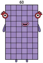 Numberblock 60 The Tens Champion with a Friendly Face 🧑‍💻🔢😊 Colored Example