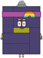 Numberblock 6300 the funny Mathematical Architect 🎩🌈📐 Colored Example