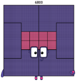 Numberblock 6800 the Giant Machine 🤖🔢✨ Colored Example