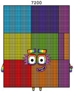 Numberblock 7200 Giant Math Character 🔢✨🌈 Colored Example