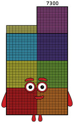 Numberblock 7300 Stepped Character 🔟✨🧱 Colored Example