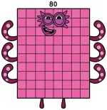 Numberblock 80 the Math Superhero with Octopus Arms 🦑🔢 Colored Example