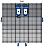 Numberblock 900 - Giant Square Number with Blue Eyebrow Blocks 🔢📏 Colored Example
