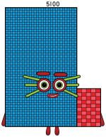 Numberblock 5100 Tower Character 🔢✨🏢 Colored Example