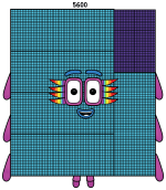 Numberblock 5600 Geometric Giant 🔢✨🏗️ Colored Example