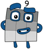 Numberblock Nine big grey 3x3 square Numberblock sneezing 🧩💨 Colored Example