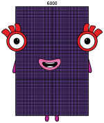 Numberblock 6000 Mathematical Giant 🔢✨🤩 Colored Example