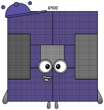 Numberblock Six Thousand Nine Hundred 🔢🎩✨ Colored Example