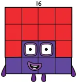 Numberblock Sixteen: The Party-Loving Square! 🎉🎈🎊 Colored Example