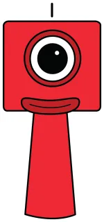 Numberblock Sprunki 1 - Red Square Character with Eye 🟥👁️😊 Colored Example